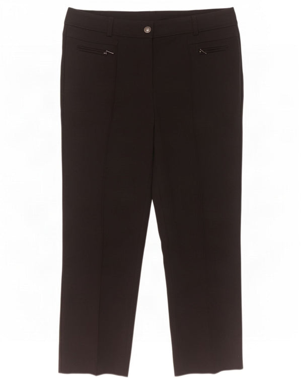 Marks & Spencer Womens Cropped Trousers UK 12 Medium W32 L25 Black