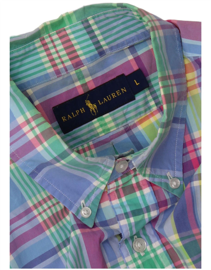 Ralph Lauren Mens Short Sleeve Shirt Large Blue Check
