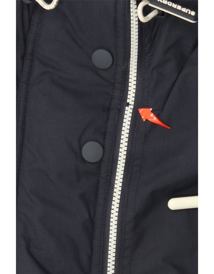 SUPERDRY Mens Graphic Windbreaker Jacket UK 38 Medium Navy Blue Nylon