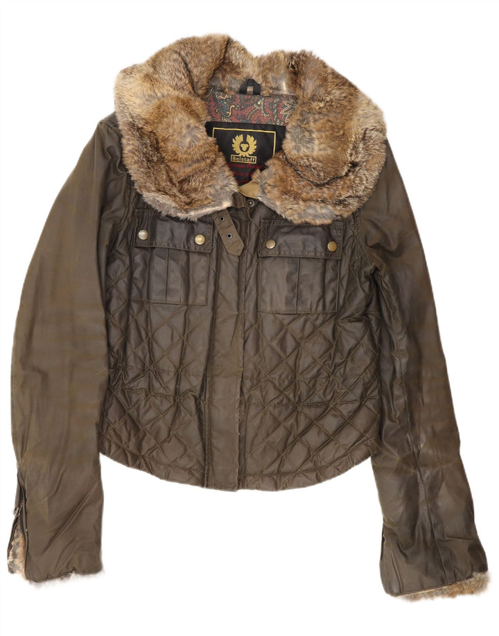Jachetă pentru femei Belstaff din bumbac cerat IT 44 Medium Khaki Bumbac
