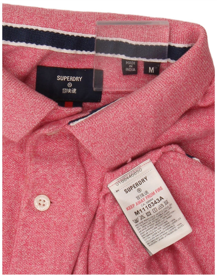 Superdry Herren-Poloshirt aus mittelrosa Baumwolle