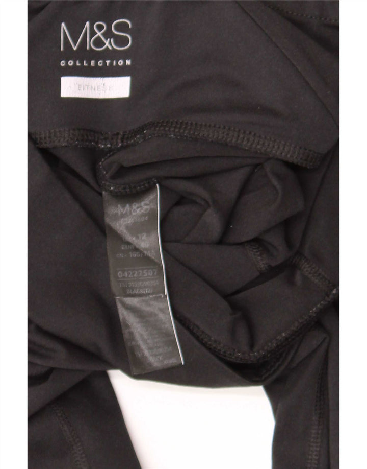 Marks & Spencer Womens Leggings UK 12 Medium Black Polyester