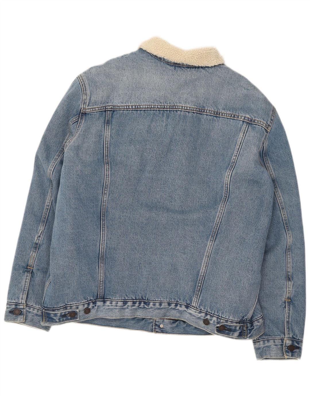 Levi's Mens Sherpa Denim Jacket UK 44 2XL Blue Cotton