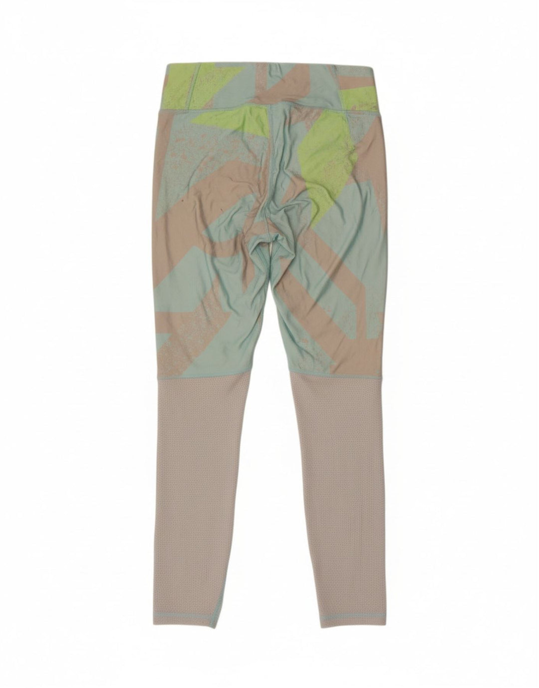 REEBOK Womens Leggings UK 8/10 Small  Green Colourblock Polyester