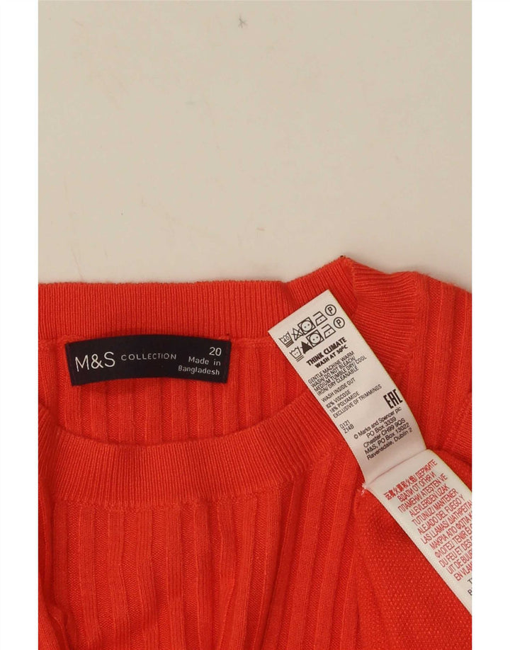 Marks & Spencer Damen Bluse Top UK 20 2XL Orange Viskose