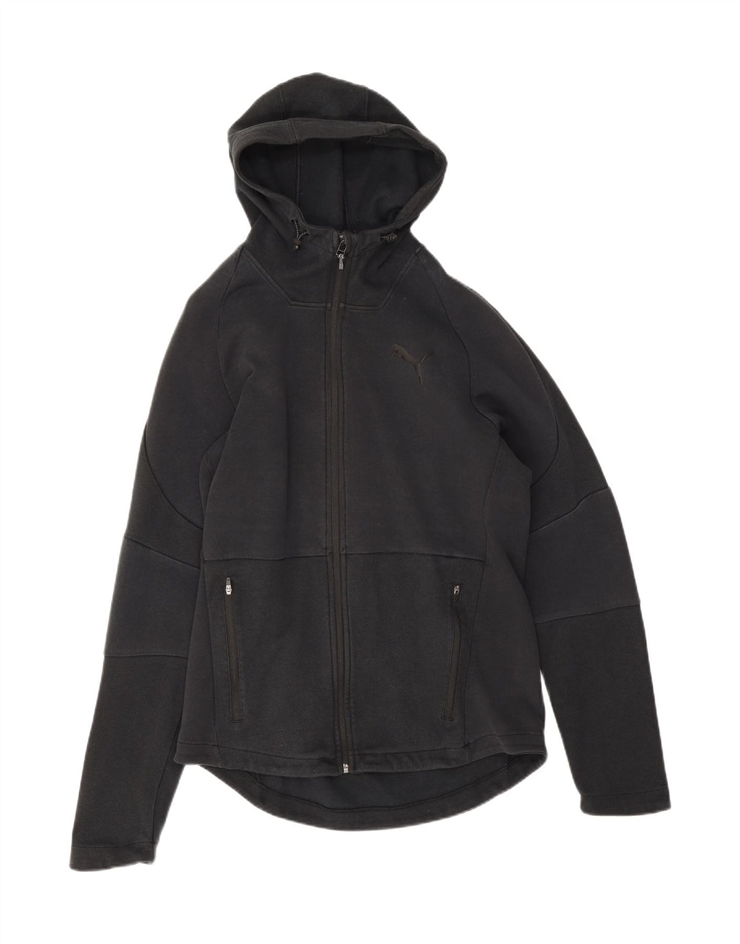Puma Mens Zip Hoodie Sweater Large Black Cotton