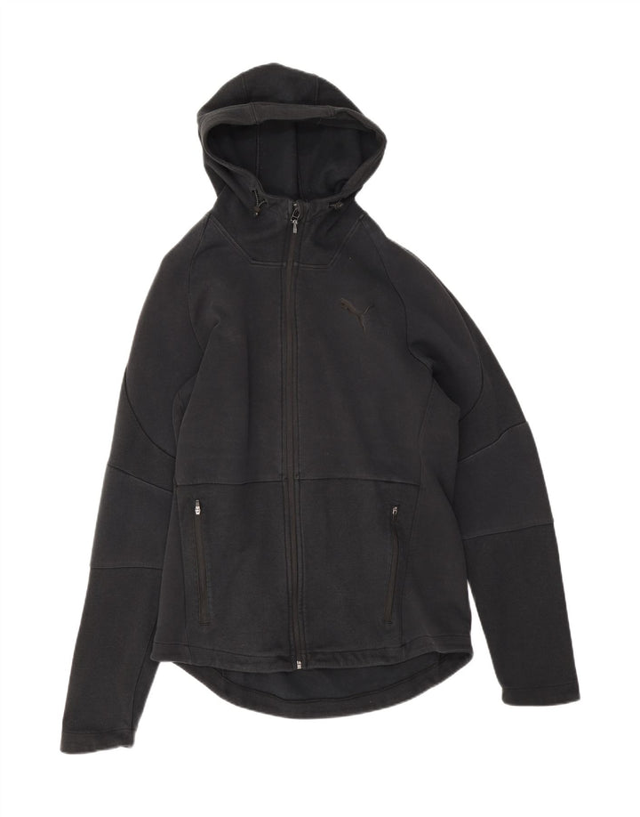 Puma Mens Zip Hoodie Sweater Large Black Cotton