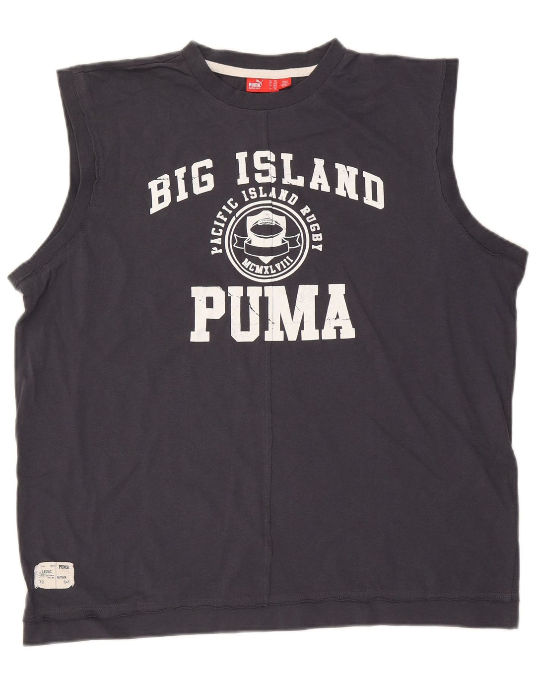 Puma Herren Grafik-Weste Top 2XL Marineblau Baumwolle