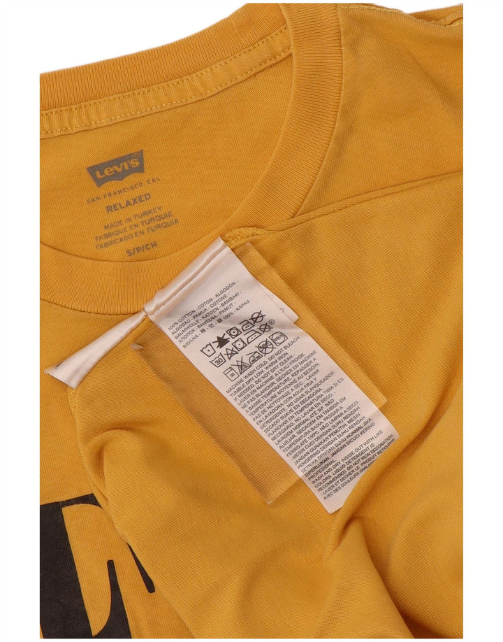 Levi's Mens Relaxed Graphic T-Shirt Top Small Yellow Cotton