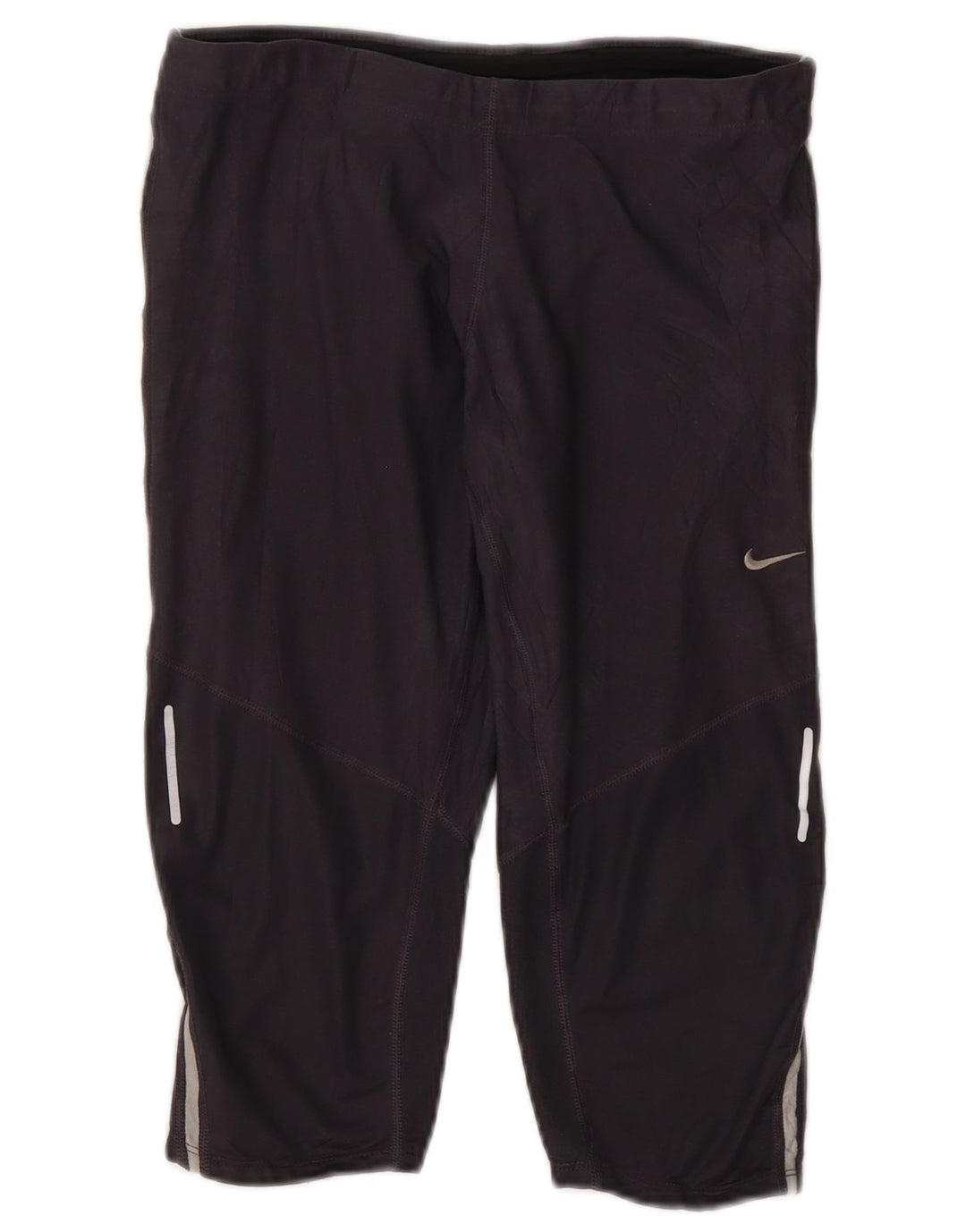 Nike Dame Dri Fit Capri Leggings UK 12 Medium Grey Polyester