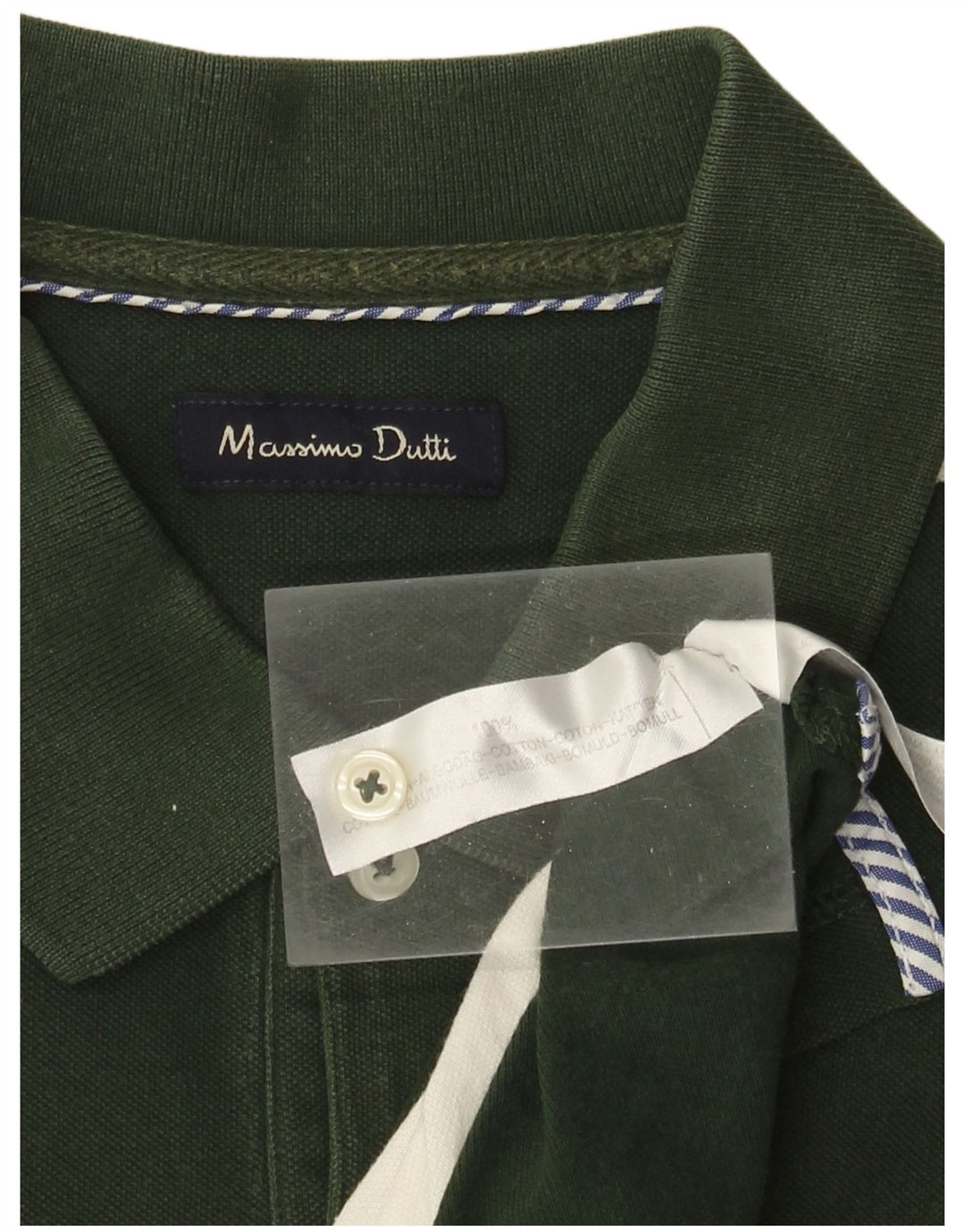 Massimo Dutti Herre poloshirt Stor grøn stribet bomuld