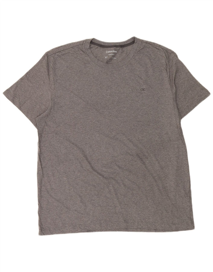 CALVIN KLEIN Mens T-Shirt Top XL Grey Cotton