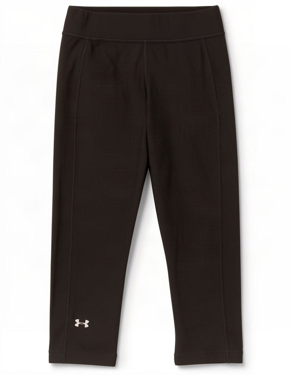 Under Armour Womens Heat Gear Capri Leggings UK 12 Medium Black Polyester