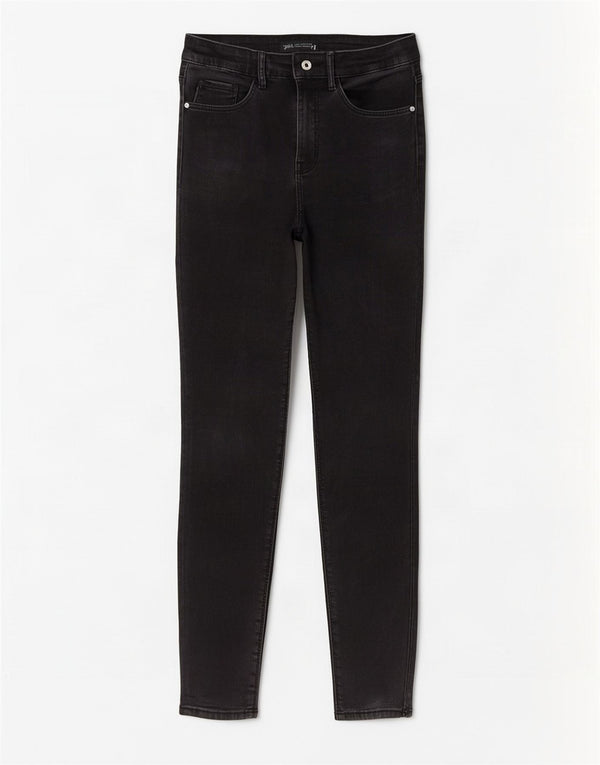 Zara Vaqueros pitillo para mujer EU 38 Small W28 L27 Algodón negro