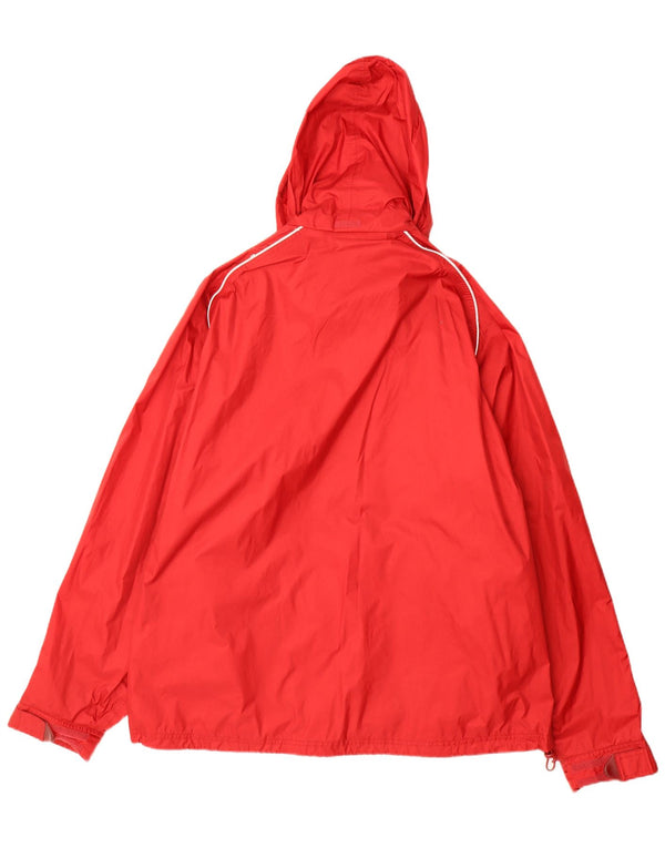 Adidas Veste de pluie à capuche pour homme UK 44/46 Large Rouge Polyamide