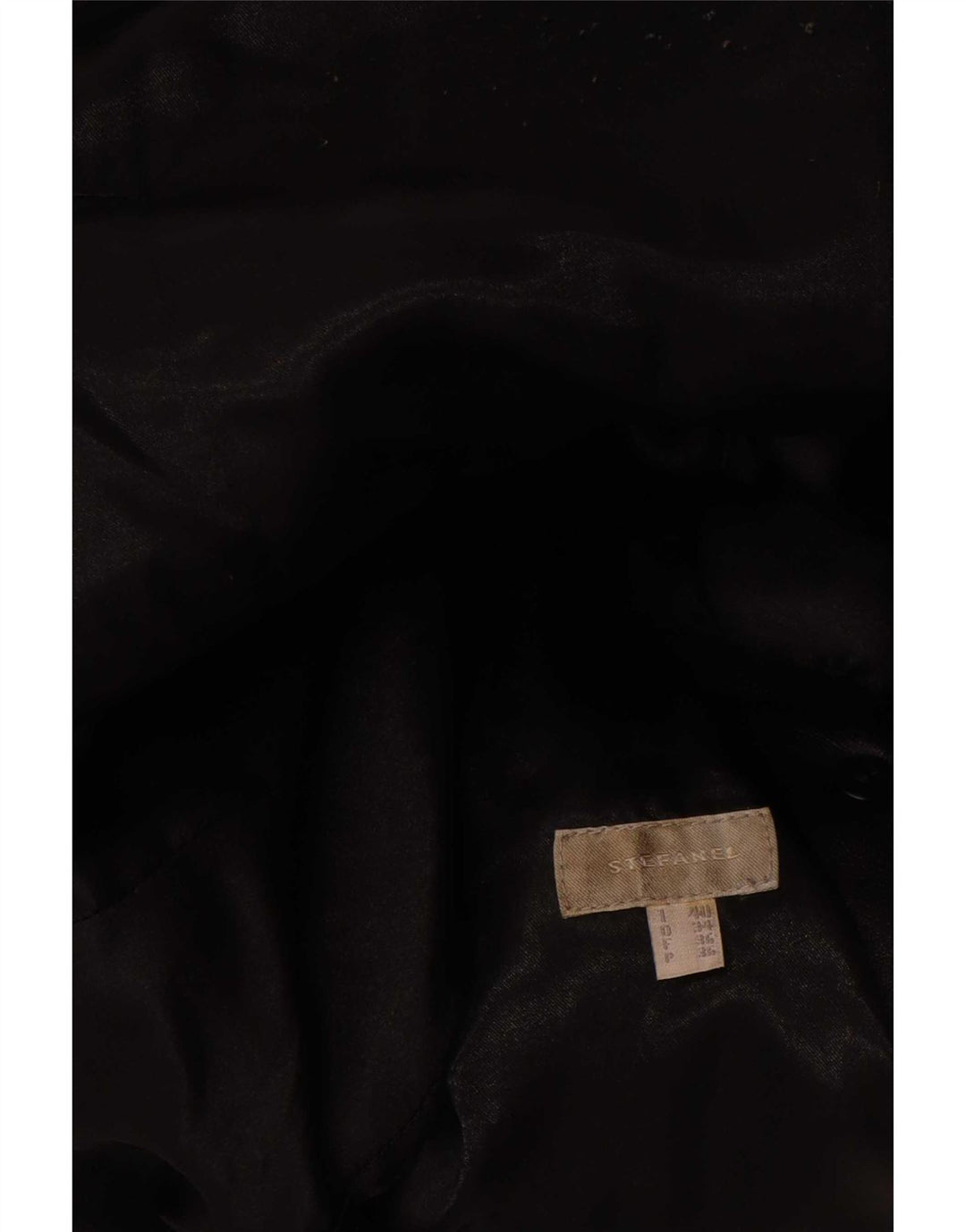 Stefanel Abrigo de cuero para mujer IT 40 Small Black