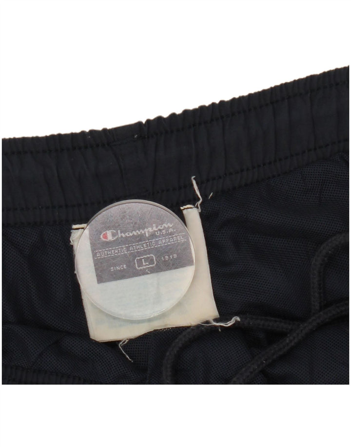 CHAMPION Mens Swimming Shorts Large  Navy Blue Colourblock