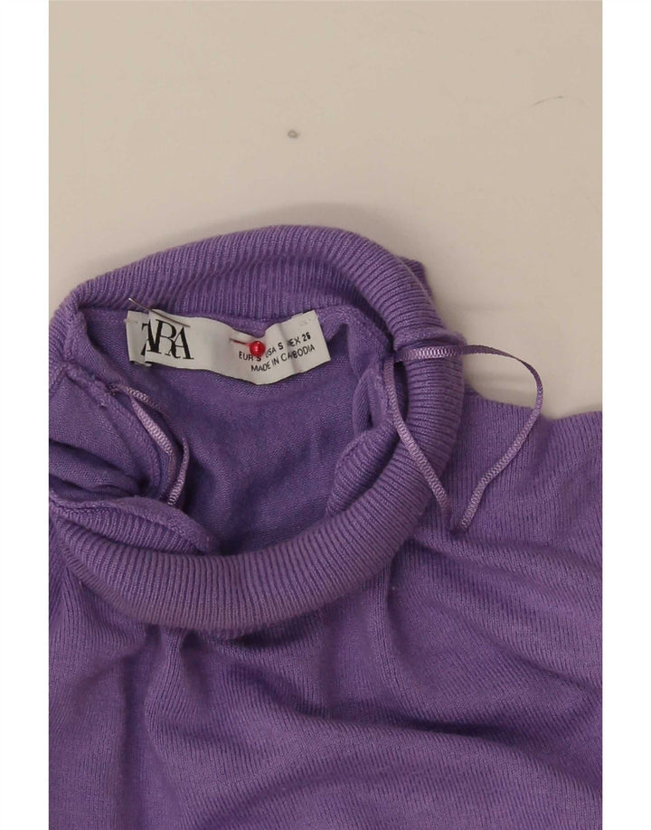 Zara Womens Turtle Neck Jumper Sweater UK 10 Small Purple