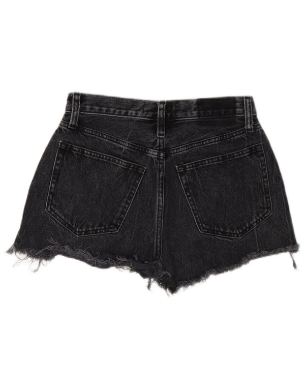 Abercrombie & Fitch Womens Curve Mid Rise denimshorts US 00 2XS W24 Black