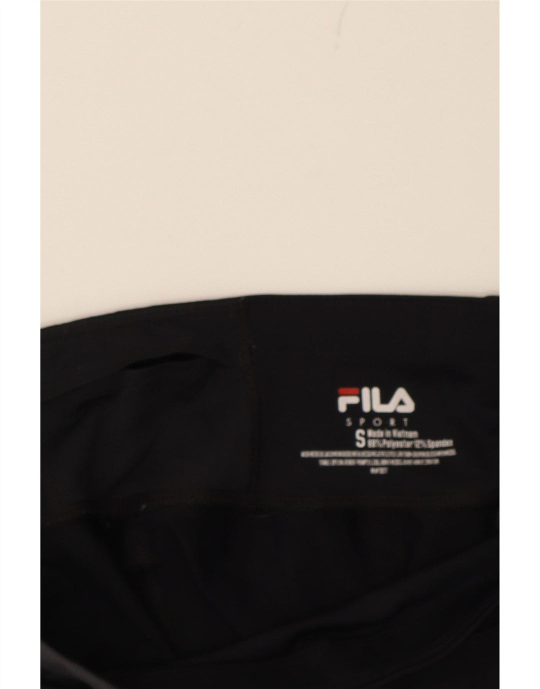 FILA Womens Capri Leggings UK 10 Small  Black Colourblock Polyester Vintage Fila and Second-Hand Fila from Messina Hembry 