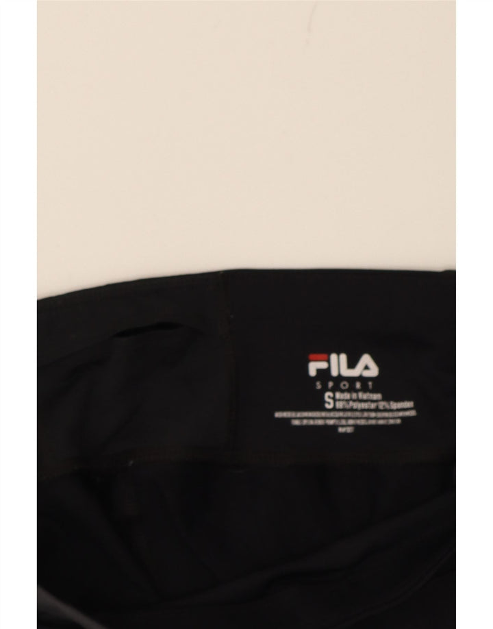 FILA Womens Capri Leggings UK 10 Small  Black Colourblock Polyester Vintage Fila and Second-Hand Fila from Messina Hembry 