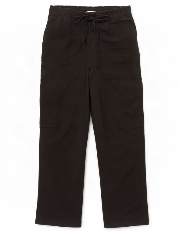 Zara Womens Loose Fit Cropped Trousers XS W25 L25 Black Modal