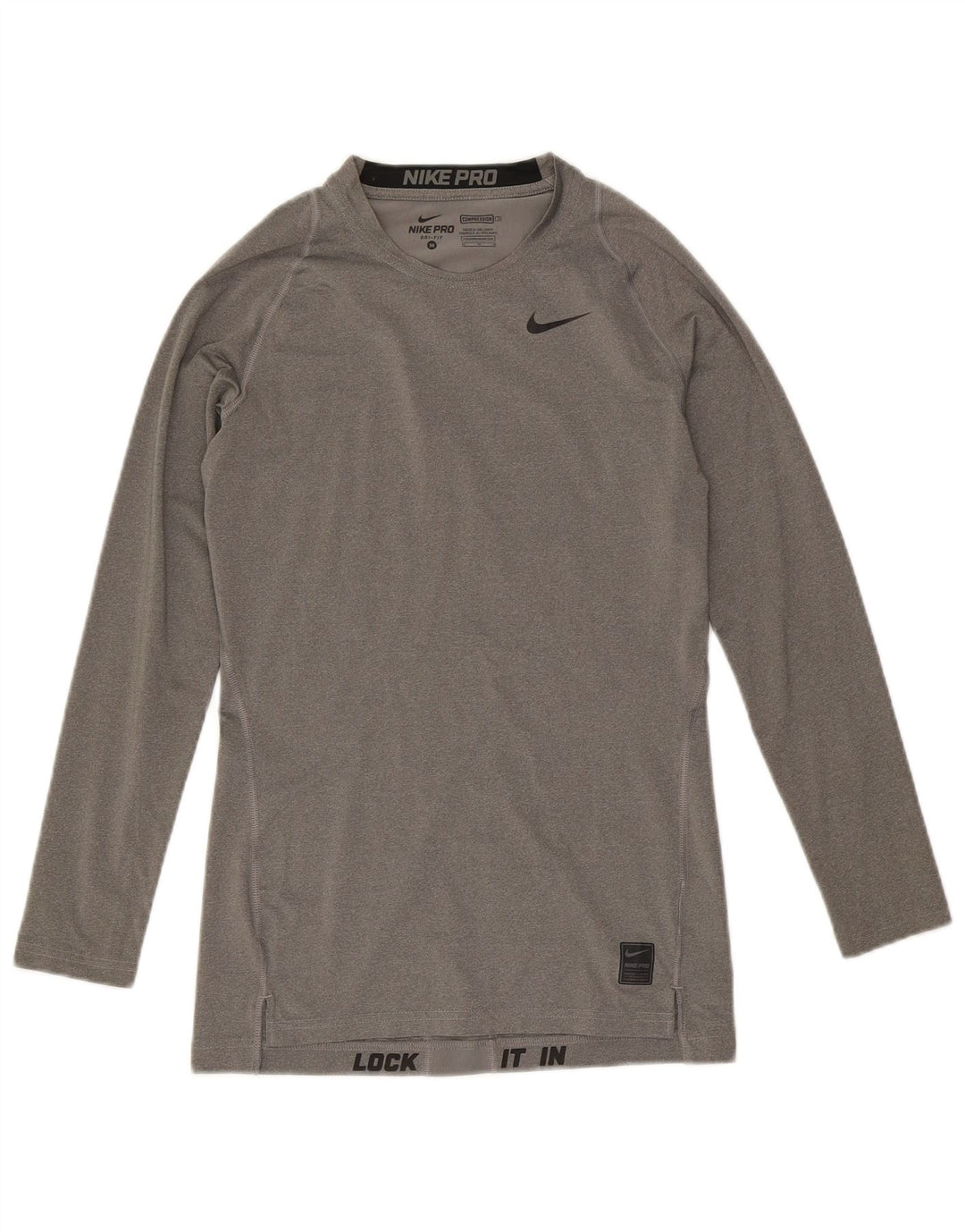 Nike Herre Dri Fit Top Langærmet Medium Grey Colourblock Polyester