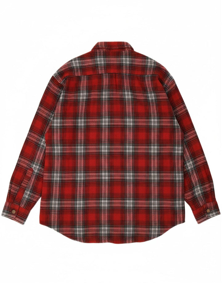 CANDA Mens Flannel Shirt Size 16 1/2 41/42 Large Red Check Acrylic Vintage Canda and Second-Hand Canda from Messina Hembry 