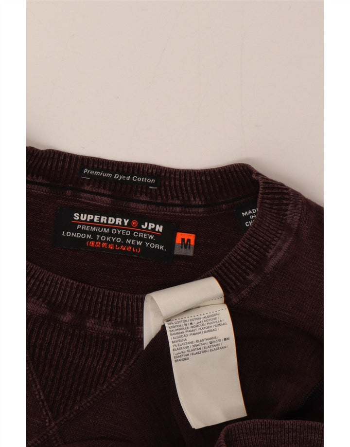Felpa da uomo Superdry Maglione in cotone bordeaux medio