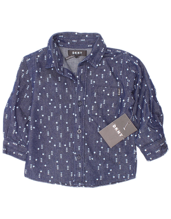 Dkny Baby Boys Shirt 12-18 Måneder Marineblå Plettet Bomuld