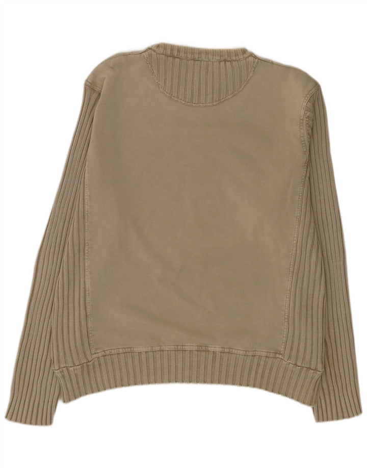 Camp David Herren-Pullover mit Rundhalsausschnitt, 2XL, beige Baumwolle
