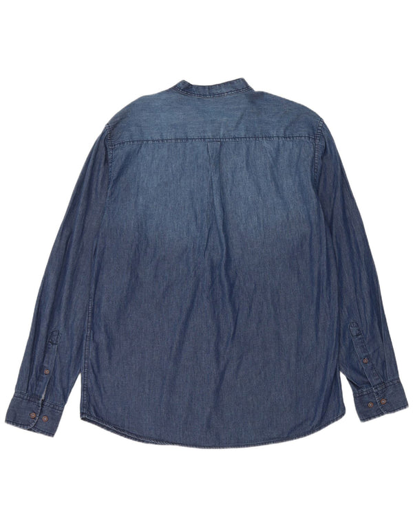 Grand & Hills Herre Pullover Denim Shirt XL Blå Bomuld