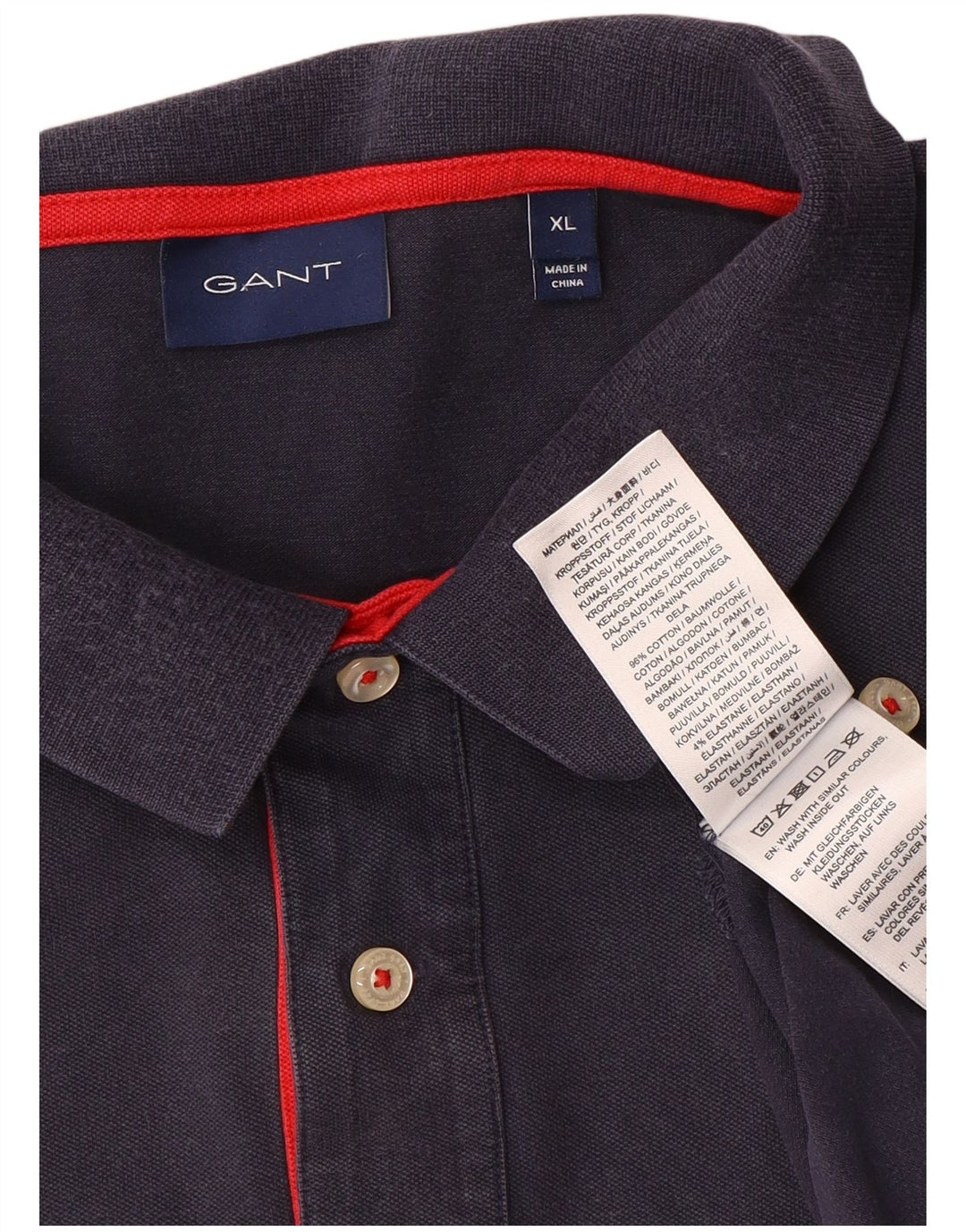 Gant Mens Polo Shirt XL Navy Blue Cotton