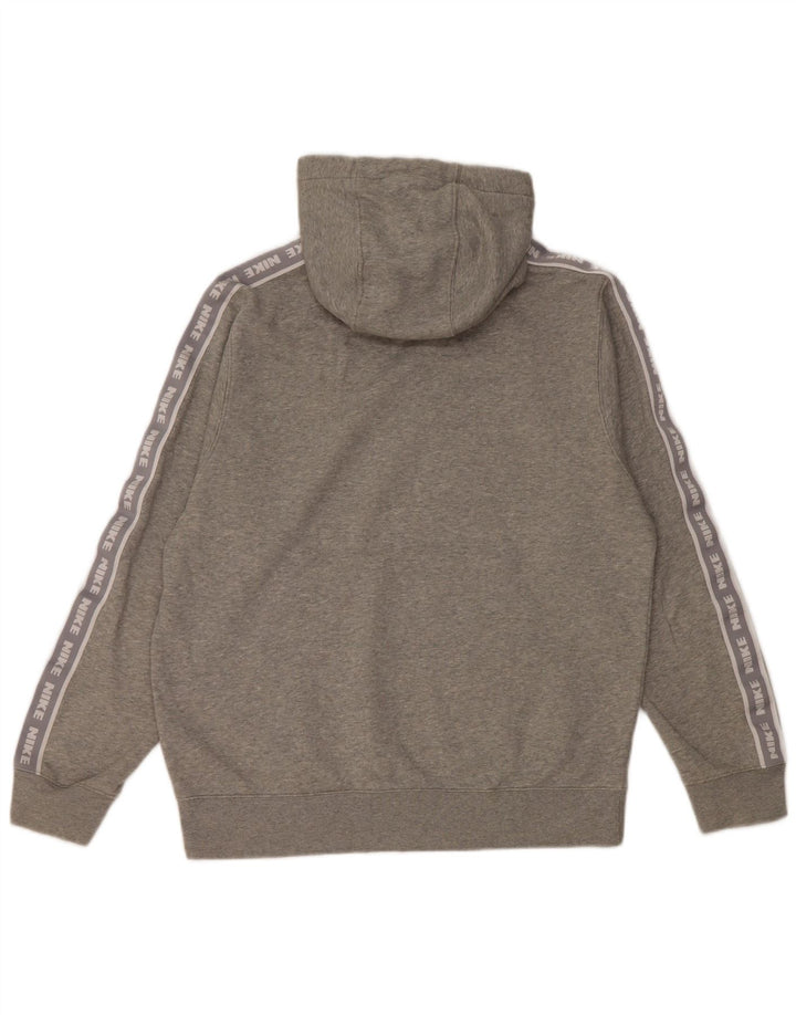 Felpa con cappuccio grafica Nike da uomo in cotone chiazzato grigio medio
