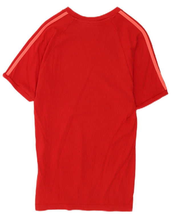 Adidas Damen T-Shirt Top UK 6 XS Rot Baumwolle
