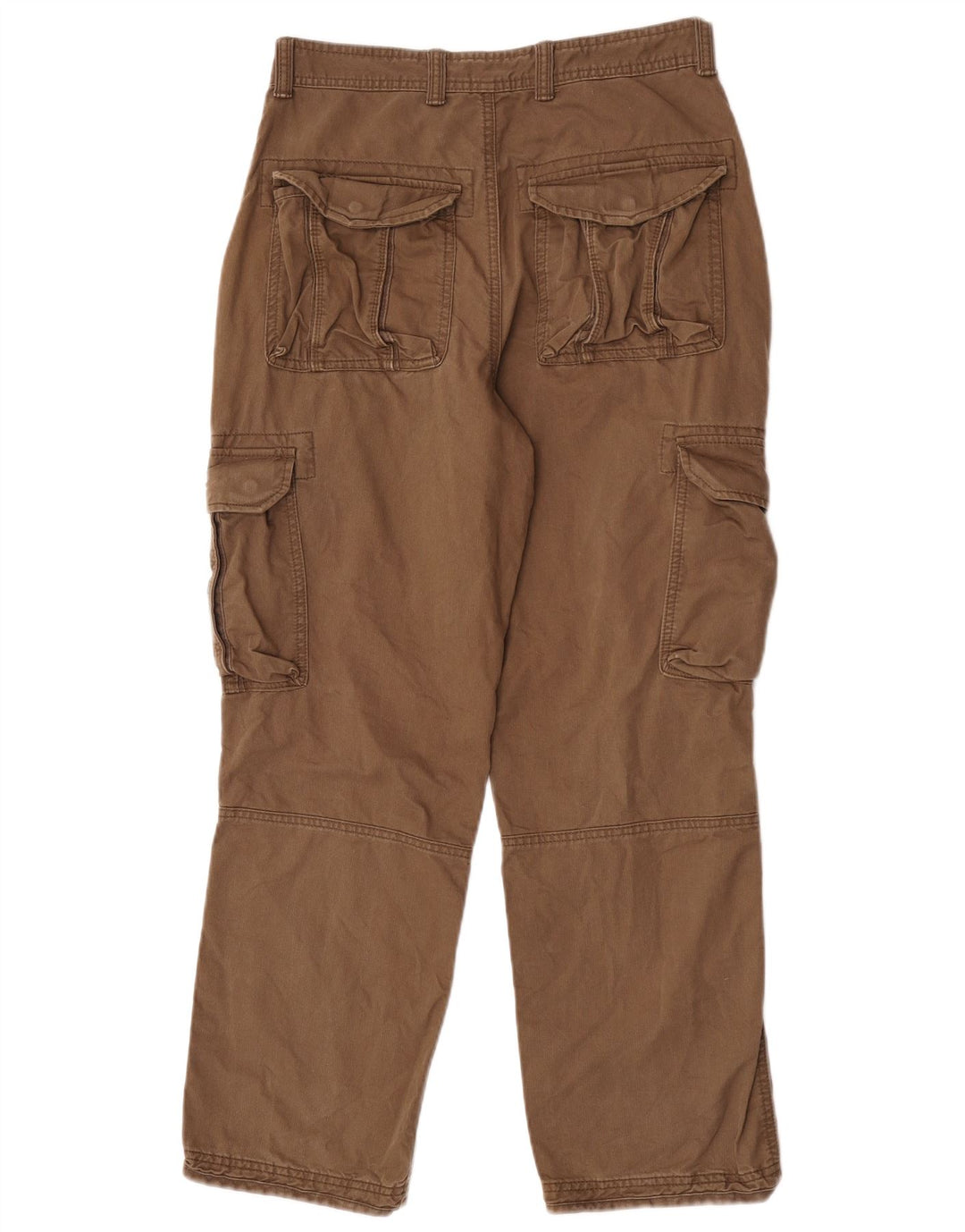 Marks & Spencer Mens Straight Cargo Trousers W30 L29 Khaki Cotton