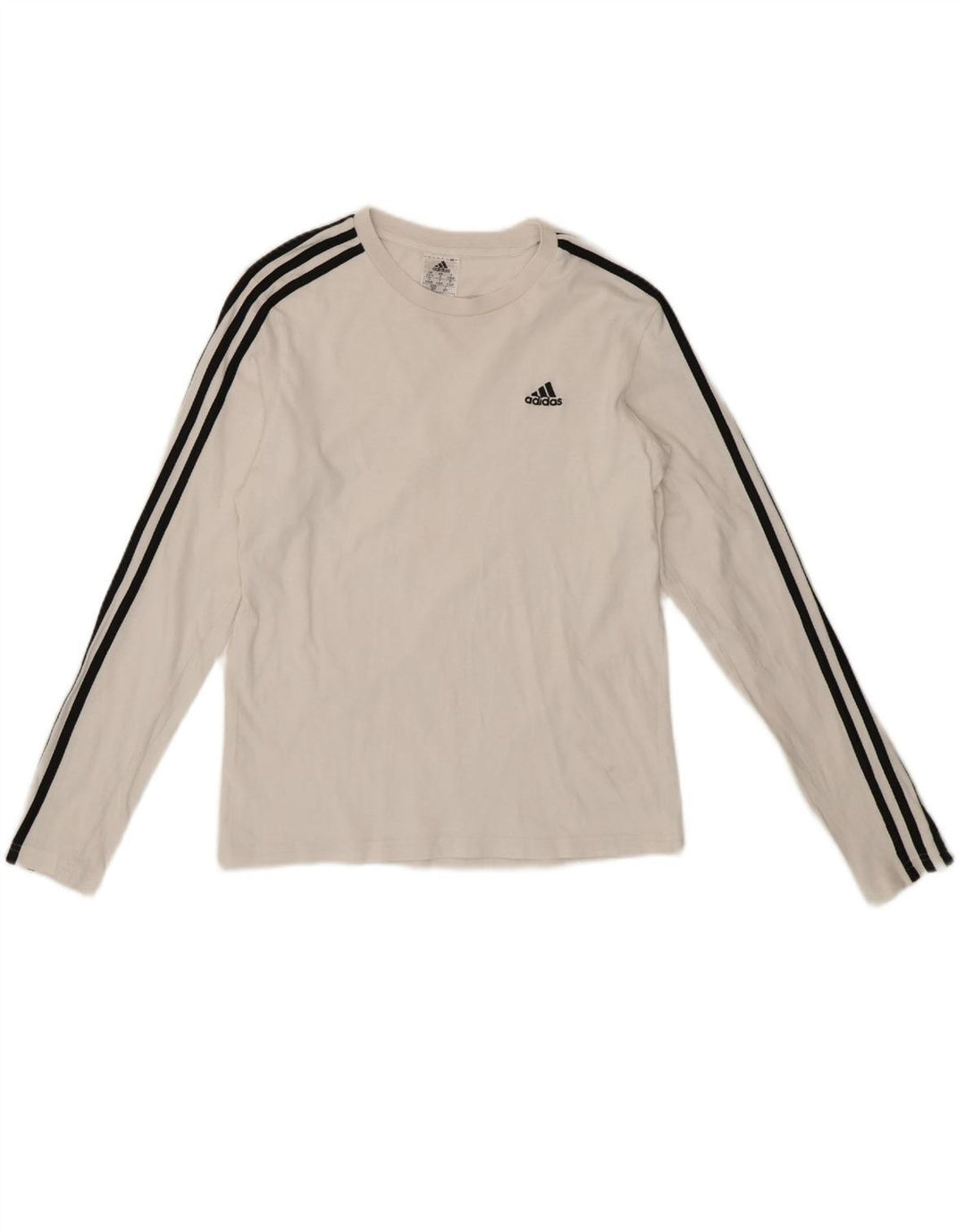ADIDAS Womens Top Long Sleeve UK 8/10 Small White Cotton