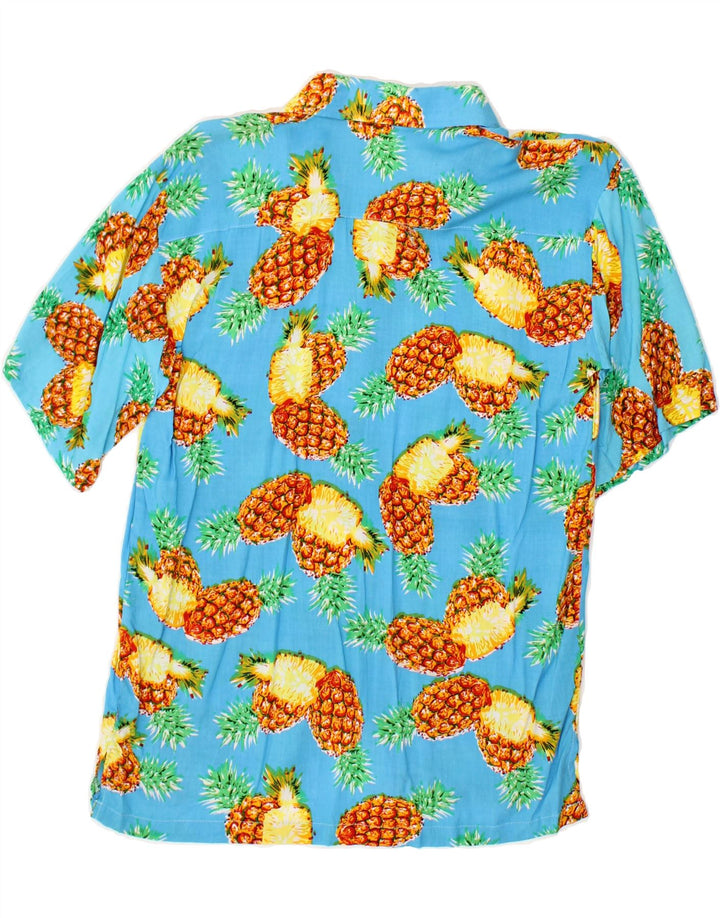 VINTAGE Mens Abstract Pattern Short Sleeve Shirt Small Blue Vintage Vintage and Second-Hand Vintage from Messina Hembry 