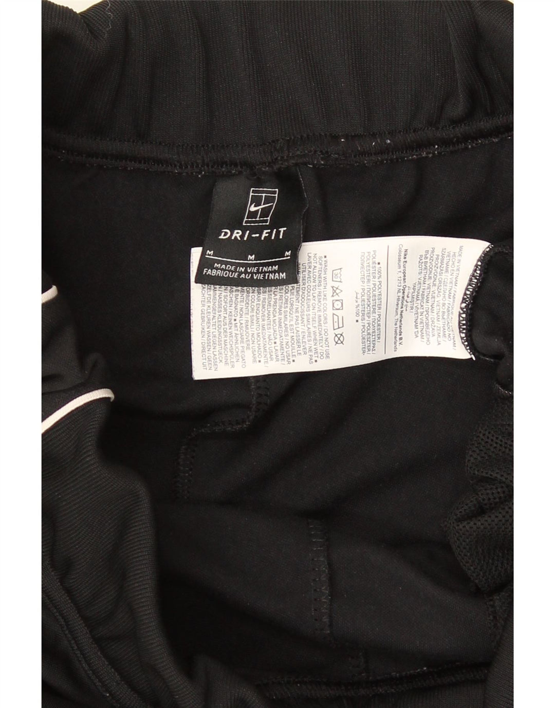 Nike Womens Dri Fit Tracksuit Trousers UK 12 Medium Black Striped