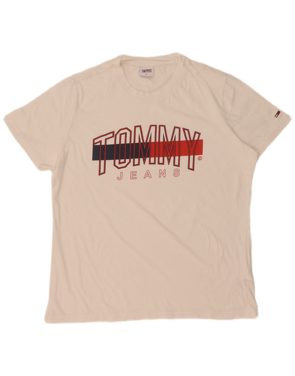 Ανδρικό γραφικό T-Shirt Tommy Hilfiger Top XL Λευκό βαμβακερό