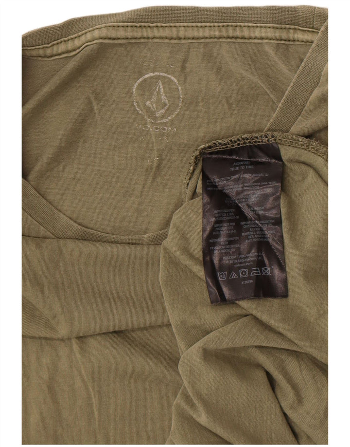 Volcom Mens T-Shirt Top Large Khaki Cotton