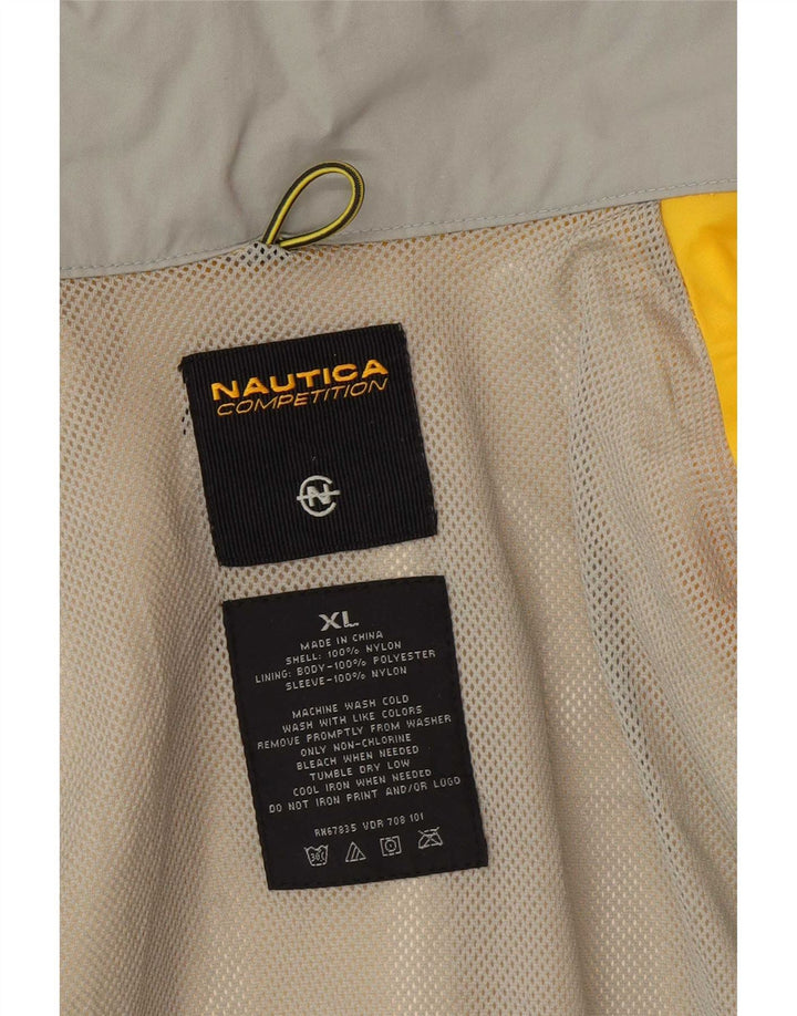 Nautica Mens Rain Jacket UK 42 XL Yellow Nylon