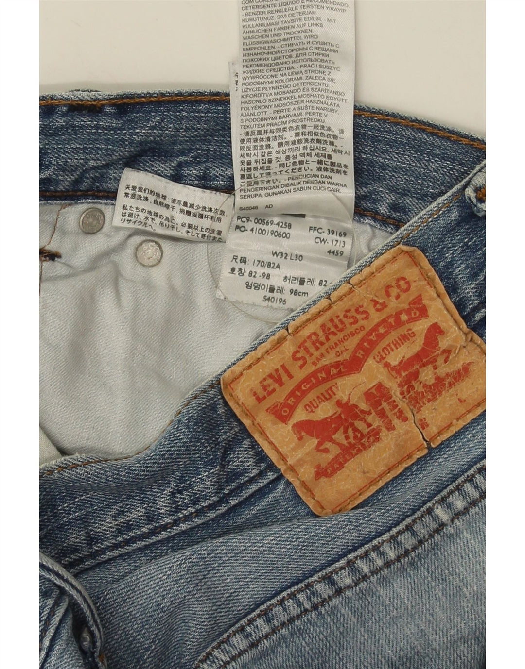 LEVI'S Straight jeans til mænd W32 L26 blå bomuld