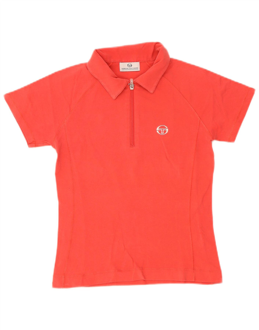 Sergio Tacchini Womens Polo Shirt UK 12 Medium Red Cotton