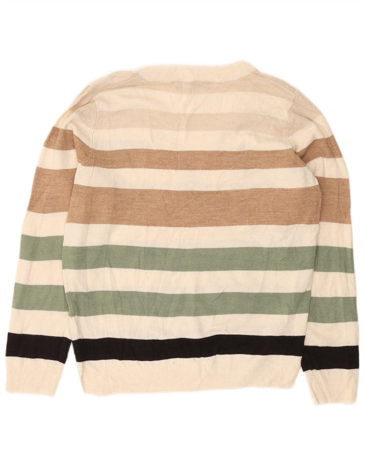 Marks & Spencer Mens V-Neck Jumper Sweater Small Multicoloured Striped