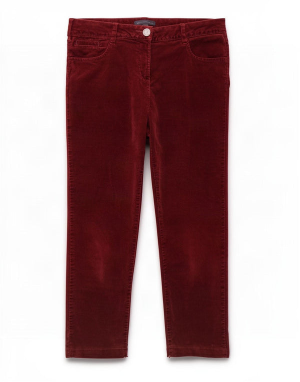 Marks & Spencer Pantalones de pana para mujer UK 12 Medium W30 L26 Borgoña