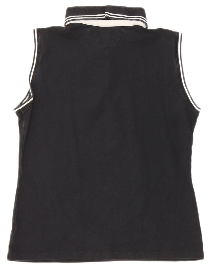 Tommy Hilfiger Womens Sleeveless Polo Shirt EU 40 Medium Black
