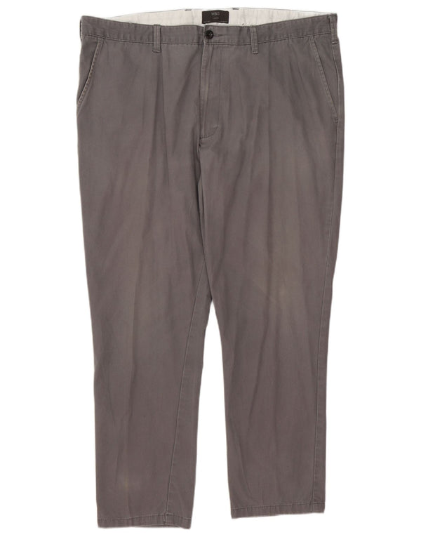 Pantaloni chino affusolati da uomo Marks & Spencer W40 L29 cotone grigio