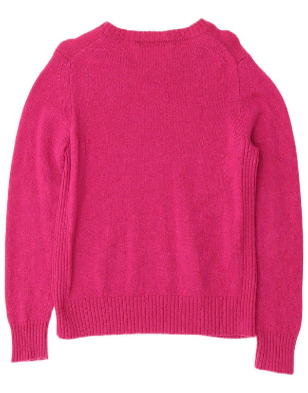 Marks & Spencer Dame Boat Neck Jumper Sweater UK 14 Large Pink Lambswool