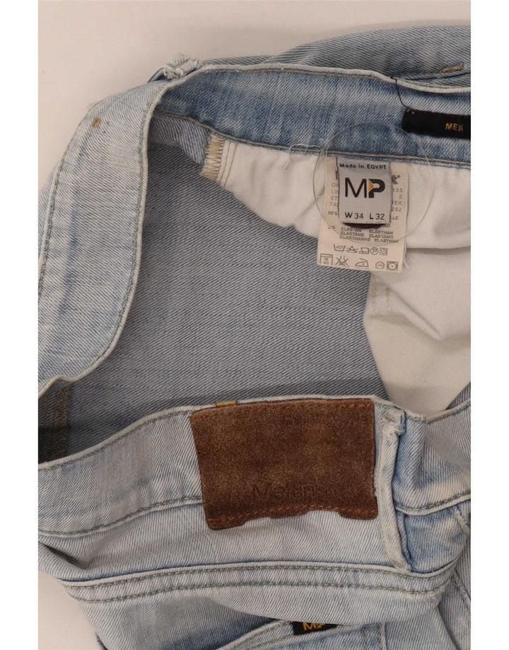 Meltin' Pot Mens Straight Jeans W34 L32 Blue Cotton